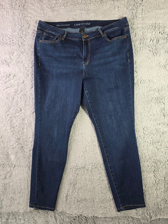 Lane Bryant Denim - Lane Bryant Jeans Womens 18 Short Blue Super Stretch Skinny Mid Rise Dark Wash